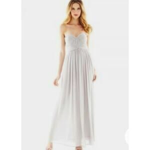 Pearl Georgina Chapman Slate Studded Strapless Maxi Dress Size 4